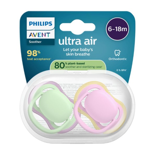 Philips Avent Fopspeen Ultra Air 6-18M SCF087/12 2 stuks 6 - 18 maanden