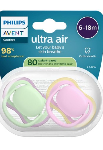 Philips Avent Fopspeen Ultra Air 6-18M SCF087/12 2 stuks 6 - 18 maanden