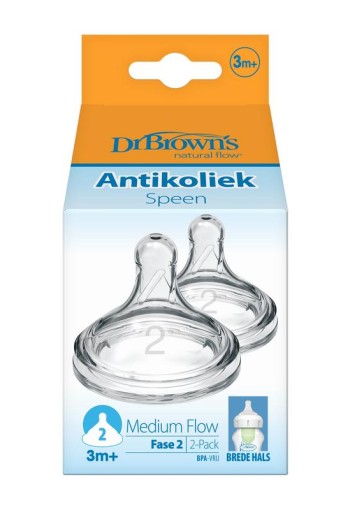Dr. Brown's Options+ speen fase 2 brede halsfles 2 st