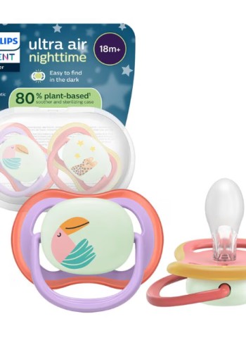 Philips Avent Fopspeen Ultra Air Night 18M+ SCF376/33 2 stuks