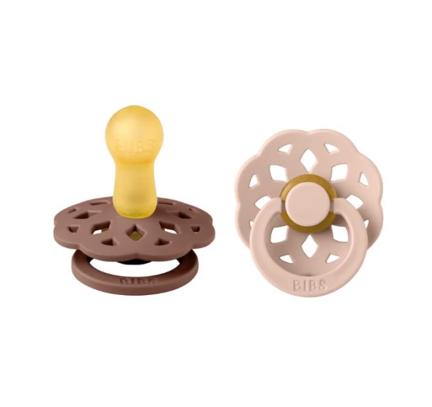 BIBS Boheme Fopspeen Rond Latex Maat 2 Woodchuck/Blush 2 stuks
