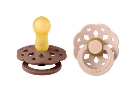 BIBS Boheme Fopspeen Rond Latex Maat 2 Woodchuck/Blush 2 stuks