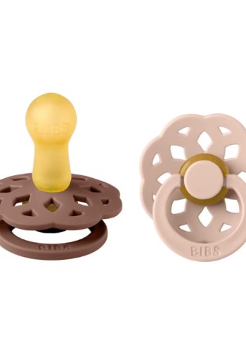 BIBS Boheme Fopspeen Rond Latex Maat 2 Woodchuck/Blush 2 stuks