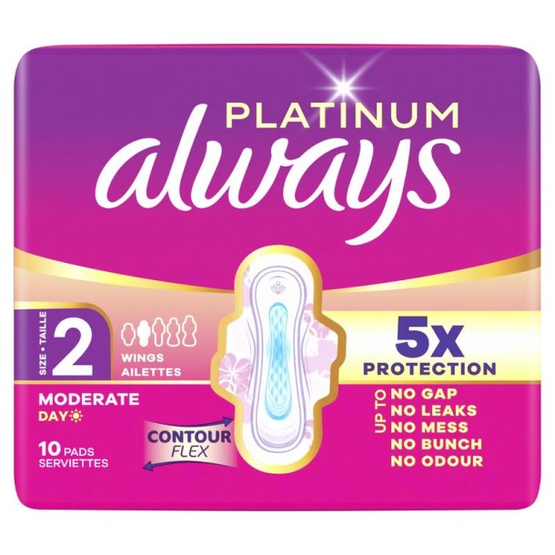 Always Always Platinum Maandverband LONG+ SP 10CT (10 Stuks)