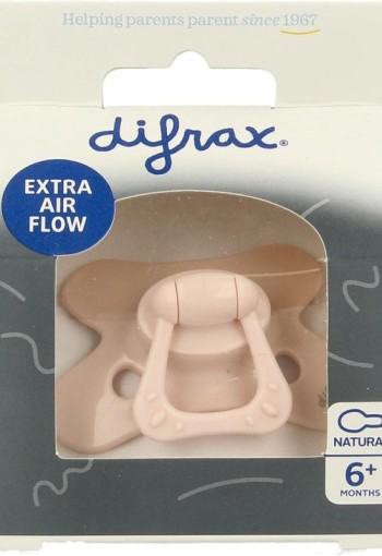 Difrax Fopspeen natural 6+ maanden assorti 1 st