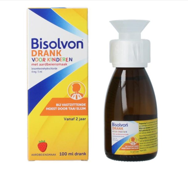 Bisolvon Hoestdrank Voor Kinderen Aardbijensmaak 4 Mg/5Ml (100ml)