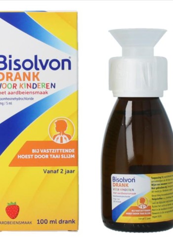 Bisolvon Hoestdrank Voor Kinderen Aardbijensmaak 4 Mg/5Ml (100ml)