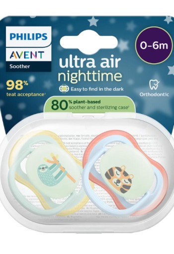 Philips Avent Fopspeen Ultra Air Night 0-6M Double Pack - SCF376/24