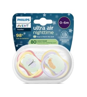 Philips Avent Fopspeen Ultra Air Night 0-6M Double Pack - SCF376/25