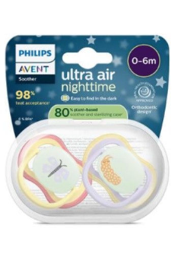 Philips Avent Fopspeen Ultra Air Night 0-6M Double Pack - SCF376/25