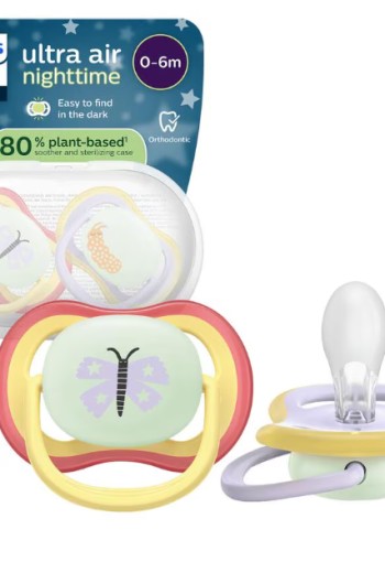 Philips Avent Fopspeen Ultra Air Night 0-6M Double Pack, mixed - SCF376/26