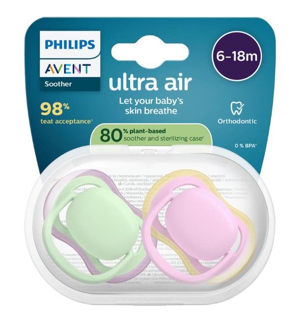 Philips Avent Ultra Air Fopspeen 6-18M SCF087/12 2 stuks