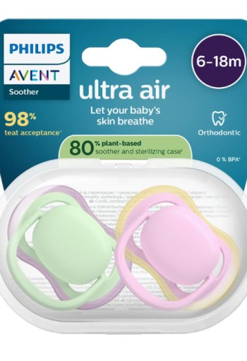 Philips Avent Ultra Air Fopspeen 6-18M SCF087/12 2 stuks