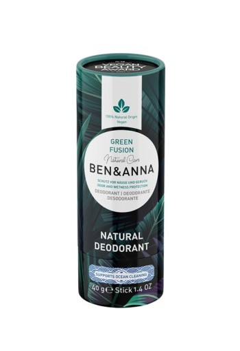 Ben & Anna Deodorant green fusion papertube (40 Gram)