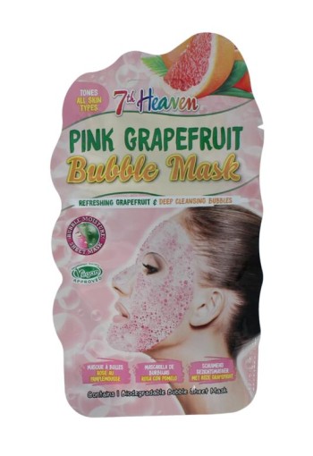 Montagne 7th Heaven face mask pink grapefruit bubble sheet (1 Stuks)
