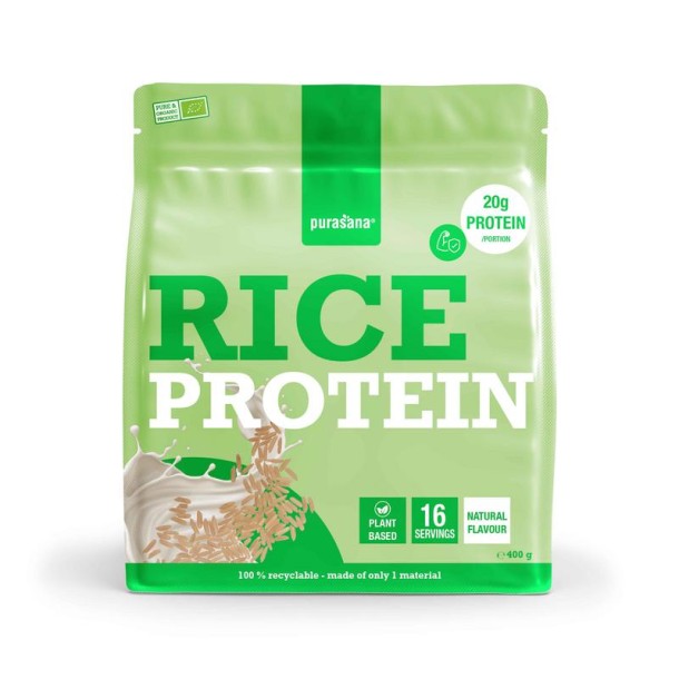 Purasana Plant protein rijst natuurlijk bio (400 Gram)
