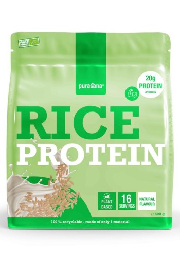 Purasana Plant protein rijst natuurlijk bio (400 Gram)