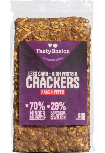 TastyBasics Low carb-high protein crackers kaas peper (200 Gram)