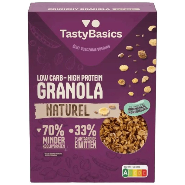 TastyBasics Low carb-high protein granola naturel (350 Gram)