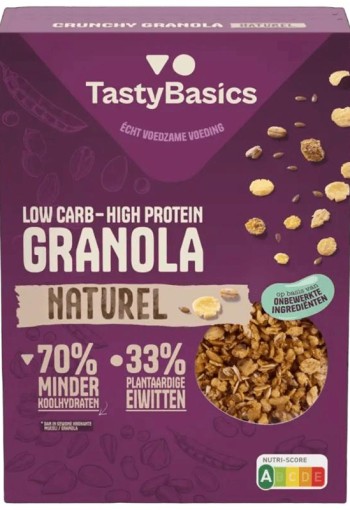 TastyBasics Low carb-high protein granola naturel (350 Gram)