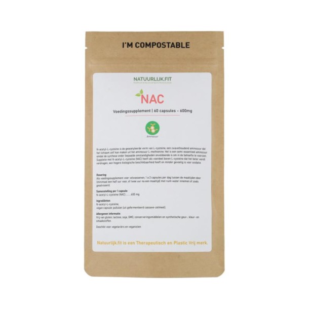 Natuurlijk.fit NAC 600mg N-acetyl-cysteïne (60 Capsules)