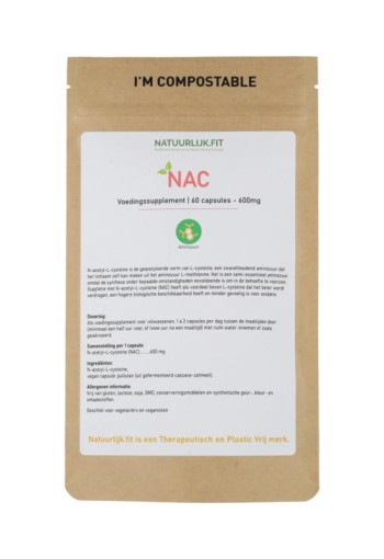 Natuurlijk.fit NAC 600mg N-acetyl-cysteïne (60 Capsules)