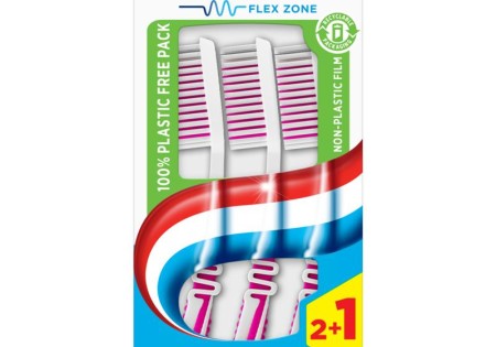 Aquafresh Tandenborstel clean & flex medium 3 Stuks