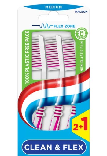 Aquafresh Tandenborstel clean & flex medium 3 Stuks