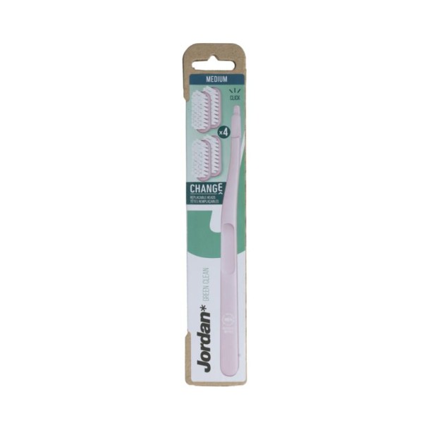 Jordan Tandenborstel Green Clean Change Medium 4-pack 4 Stuks