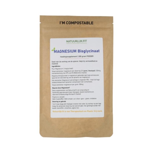 Natuurlijk.fit Magnesiumbisglycinaat poeder (200 Gram)