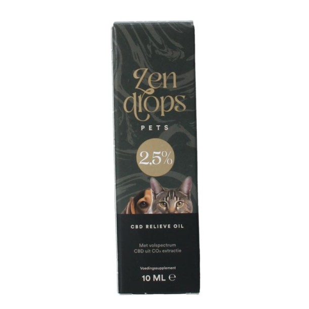 Zendrops CBD olie huisdieren 2.5% hond en kat (10 Milliliter)