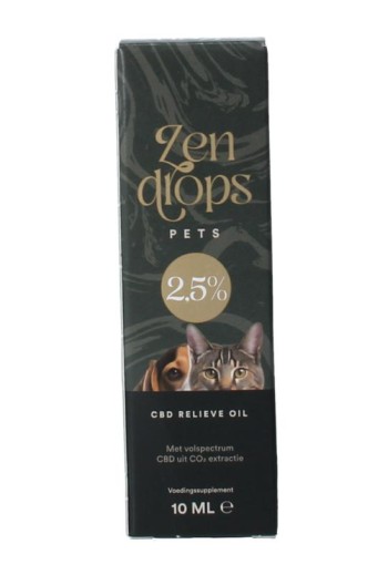 Zendrops CBD olie huisdieren 2.5% hond en kat (10 Milliliter)