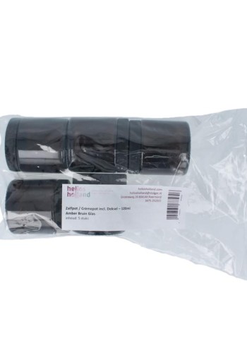 Helios Holland Zalfpot/cremepot incl deksel amb bruin glas 120ml (5 Stuks)