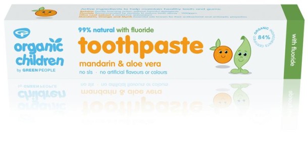 Green People Organic children mandarin toothpaste with fluoride (50 Milliliter)