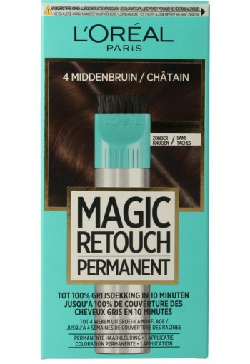 Magic Retouch Permanente haarkleuring nr 4 middenbruin 1 st