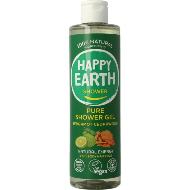 Happy Earth Douchegel bergamot cedarwood 300 ml