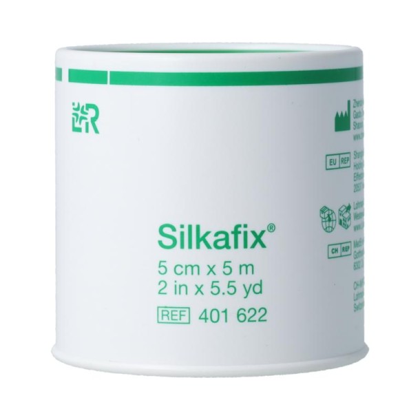 Silkafix Hechtpleister 5m x 5cm latexvrij (1 Stuks)