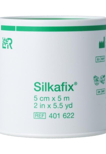 Silkafix Hechtpleister 5m x 5cm latexvrij (1 Stuks)