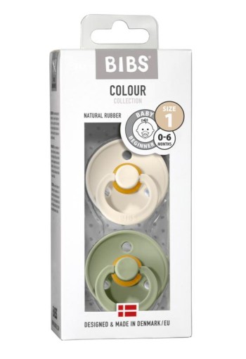 Bibs Fopspeen maat 1 ivory/sage 2 pack (2 Stuks)
