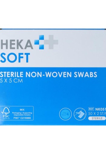 Heka Soft Non-woven drainkompres 5 x 5cm steriel swabs (100 Stuks)