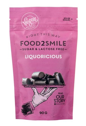 Food2Smile Liquoricious suikervrij lactosevrij (90 Gram)