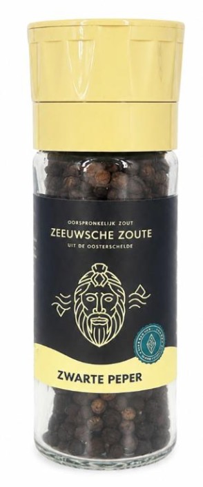 Zeeuwsche Zoute keramische zwarte pepermolen (55 Gram)