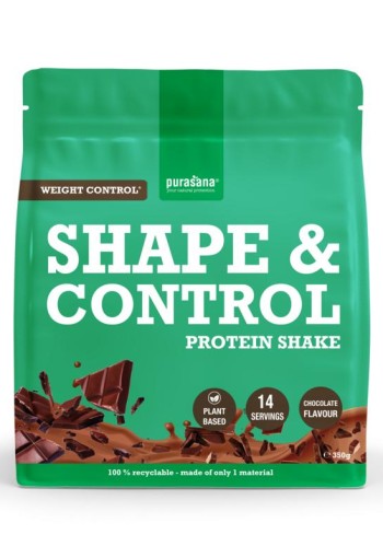 Purasana Shape & control plant protein chocolade (350 Gram)