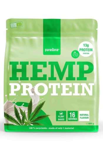 Purasana Plant protein hennep natuurlijk bio (400 Gram)
