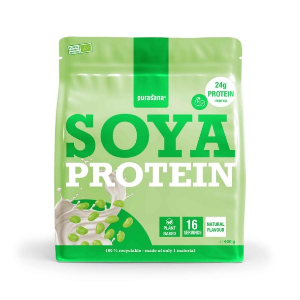 Purasana Plant protein soja natuurlijk bio (400 Gram)