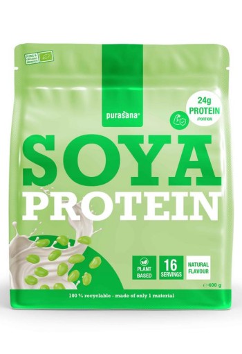 Purasana Plant protein soja natuurlijk bio (400 Gram)