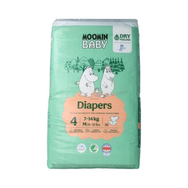 Moomin Baby luiers maat 4 7-14kg (38 Stuks)