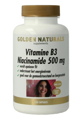 Golden Naturals Vitamine B3 niacinamide (120 Vegetarische capsules)