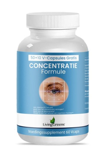 Livinggreens Concentratie formule 50 + 10 (60 Vegetarische capsules)