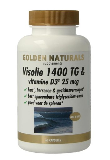 Golden Naturals Visolie 1400 TG vitamine D3 (60 Softgels)